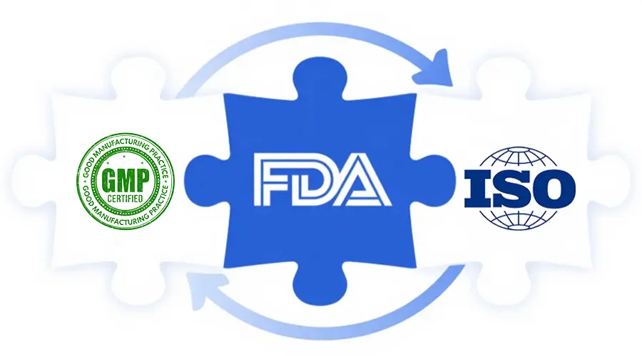 FDA, GMP, and ISO compliance for food and pharmaceutical manufacturing