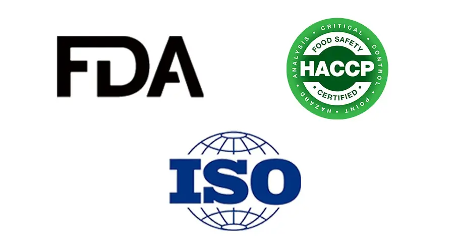 Food safety compliance with FDA, HACCP, and ISO standards in manufacturing