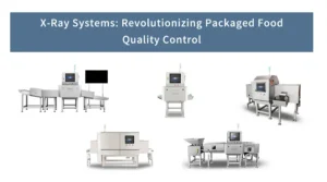 X-ray systems inspecting packaged food products on production line – quality control