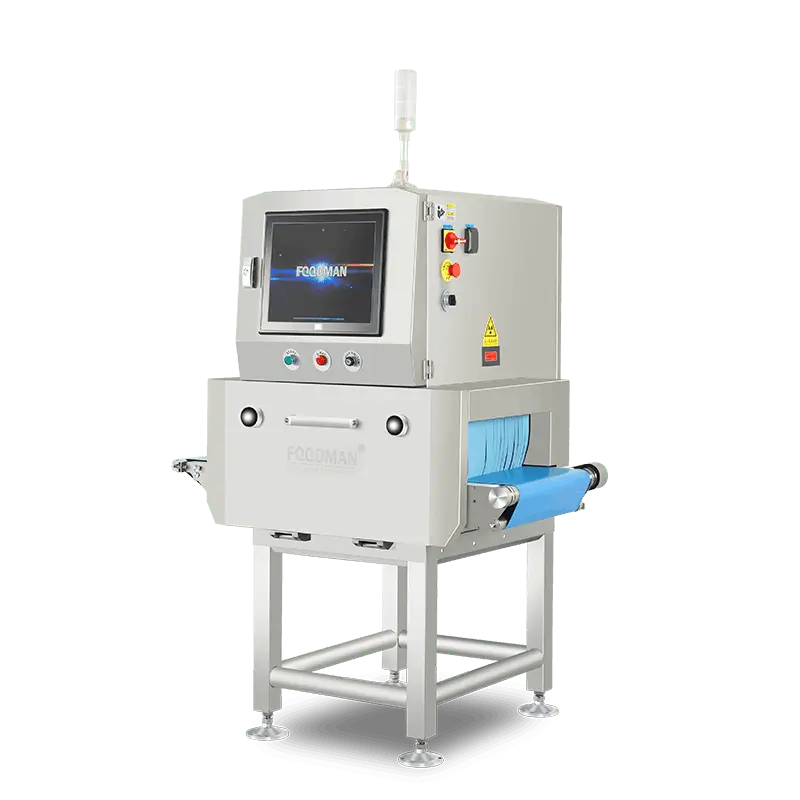 Foodman X-ray inspection system for packaged products scanning boxes, pouches, and trays on production line