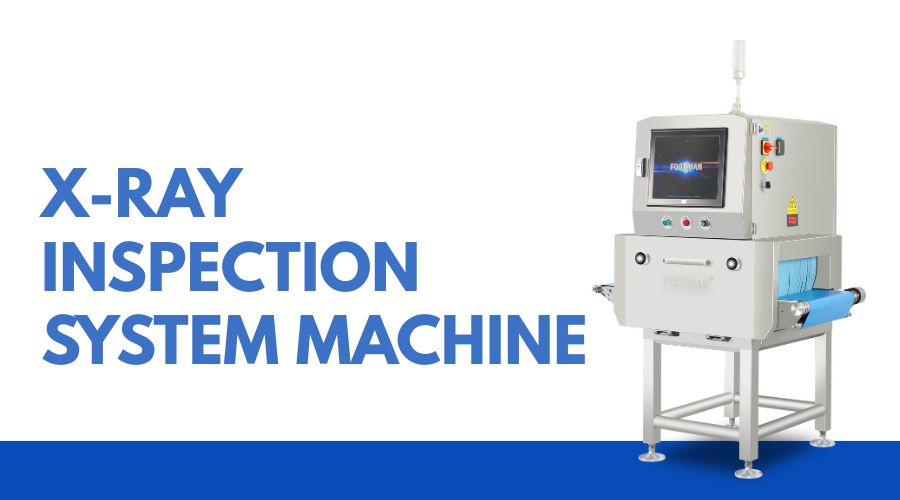 Stainless steel Foodman X-ray inspection machine with conveyor, generator housing, detector array, and touchscreen control