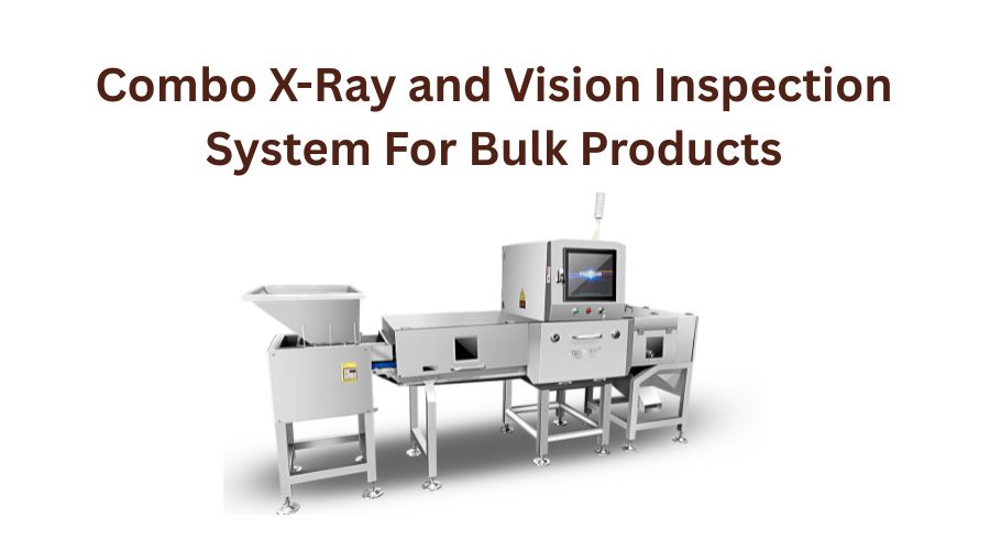 Integrated combo X-ray and multi-spectral vision inspection system for bulk nuts detecting contaminants and color defects simultaneously