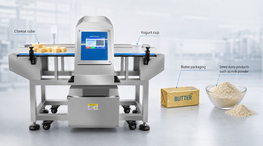 Metal Detector Inspection for Dry Dairy Products – Cheese, Yogurt, Butter, and Milk Powder
