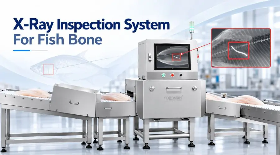 Foodman X-ray inspection system detecting fish bones on a fish fillet production line
