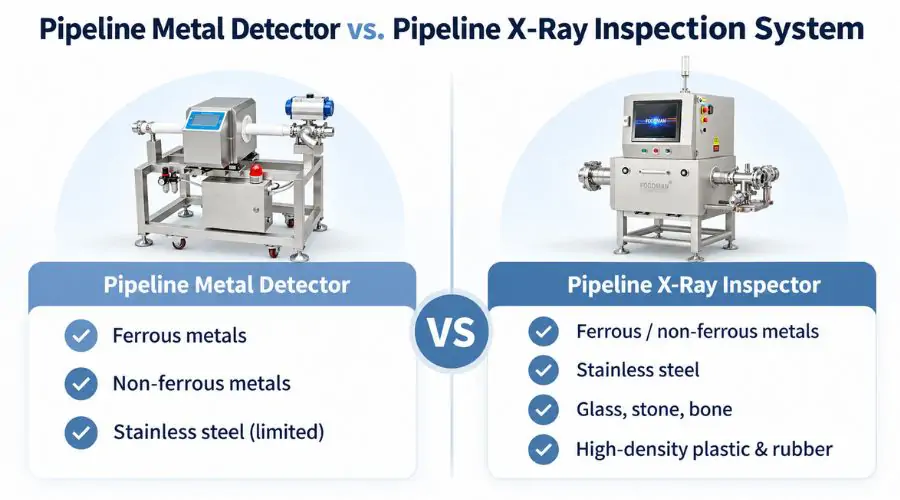 Comparison of pipeline metal detector and pipeline X-ray inspection system detection capabilities
