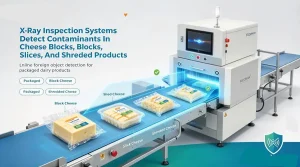 Foodman X-ray inspection system scanning cheese blocks, slices and shredded products for contaminants