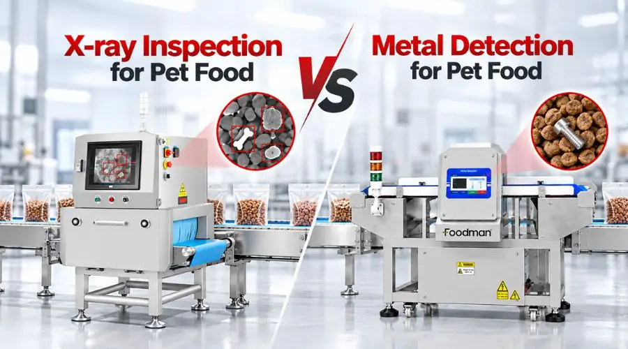 Comparison of X-ray inspection and metal detection capabilities for pet food safety