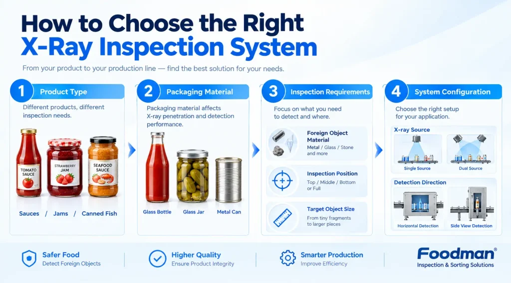 Selection guide for choosing the right X-ray inspection system for bottled and canned foods